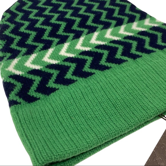 GUCCI Wool Zigzag Beanie Hat Green Size M 22cm - Picture 7 of 13